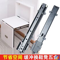 Folding and changing shoes stool wall-mounted small size narrow ultra-narrow household door entrance door can sit very narrow porch ultra-thin