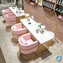 Nail table chair set Japanese single marble double net red nail table European table and chair combination simple