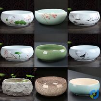 Brazilian wood basin aquatic aquatic plant flower pot hydroponic household ceramic decoration large large size good-looking Creative