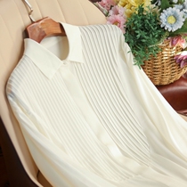 Spot high section early spring true silk private clothing ~ JI brief wind delicate rice tank pleats easy to fall shoulders white shirt ME508