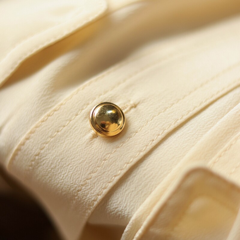 Spot yuppie fan ~ unstoppable mulberry silk light apricot tooling pocket lace silk shirt ME526