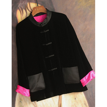 Low-key lavish real GAO grade pit bar collision color jacquard satin real silk velvet jacket ME352