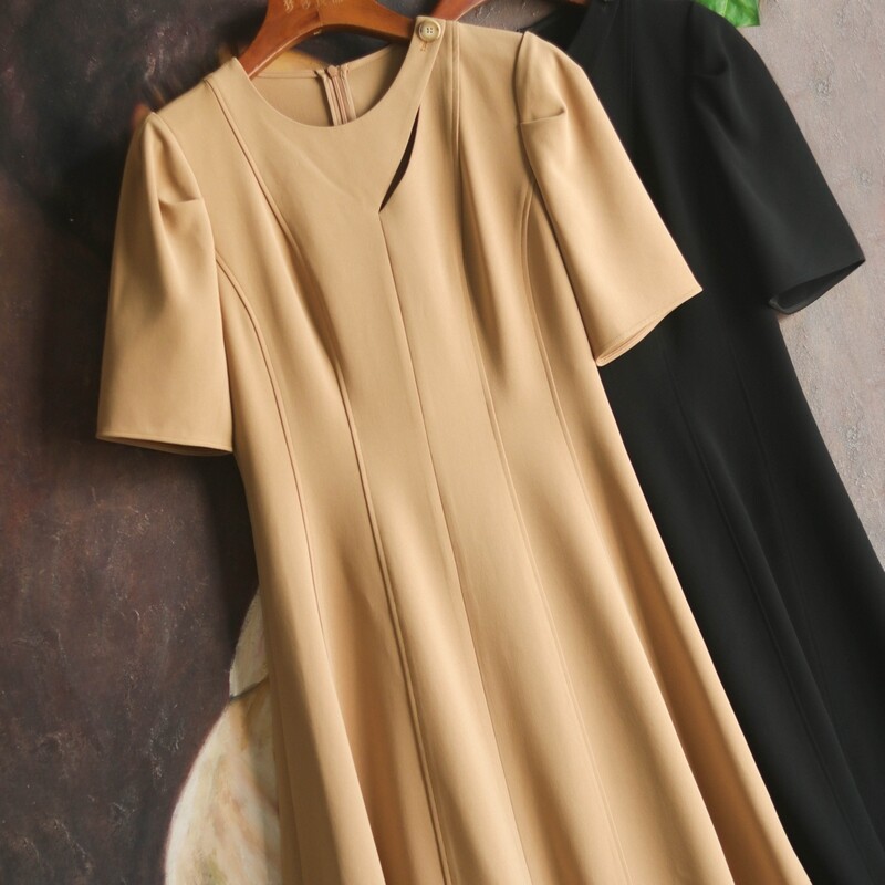 Original 688 Limited Double 12 day special price 478 Triacetate to collect waist and round collar foreign dress MF124