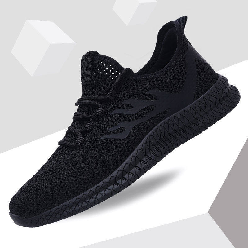 Men's shoes summer trendy shoes 2021 new net shoes Joker running sneakers black deodorant casual breathable shoes men