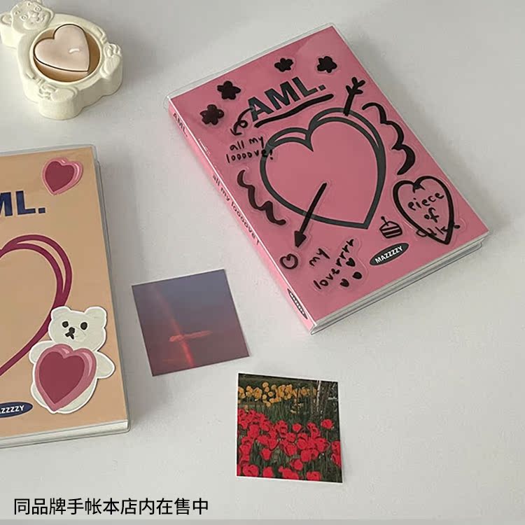 手機貼紙duye度也韓國mazzzzy新款小熊桃心貼紙貼畫背景卡手機裝飾手帳 Yahoo奇摩拍賣