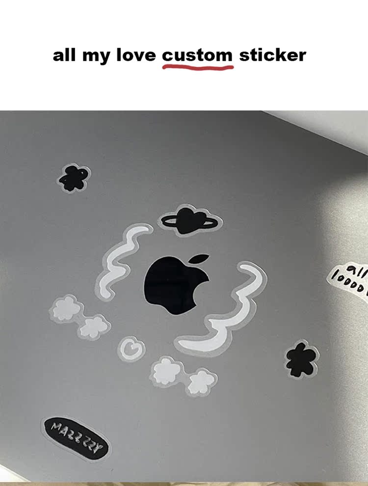 手機貼紙duye度也韓國mazzzzy新款小熊桃心貼紙貼畫背景卡手機裝飾手帳 Yahoo奇摩拍賣