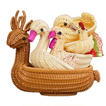 Fruit plate creative fruit basket imitation rattan storage basket bread kitchen fruit bowl fruit plate fruit shop living room animal basket