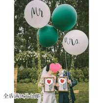yours forever 36 inch Mr Mrs balloon ins outdoor lawn wedding photo wedding wedding room layout