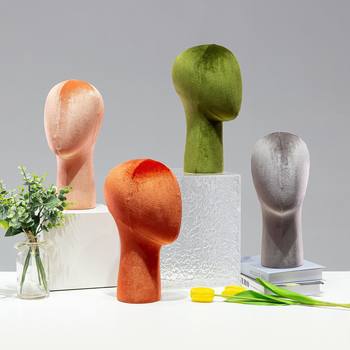 Velvet head mold prop display stand wig hat glasses scarf jewelry stand