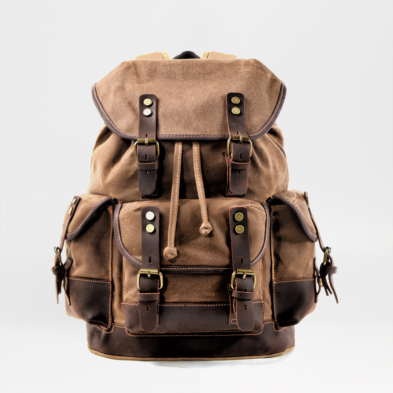 European and American backpack multifunctional replica pepper salt military style retro canvas computer bag large capacity Men's backpack