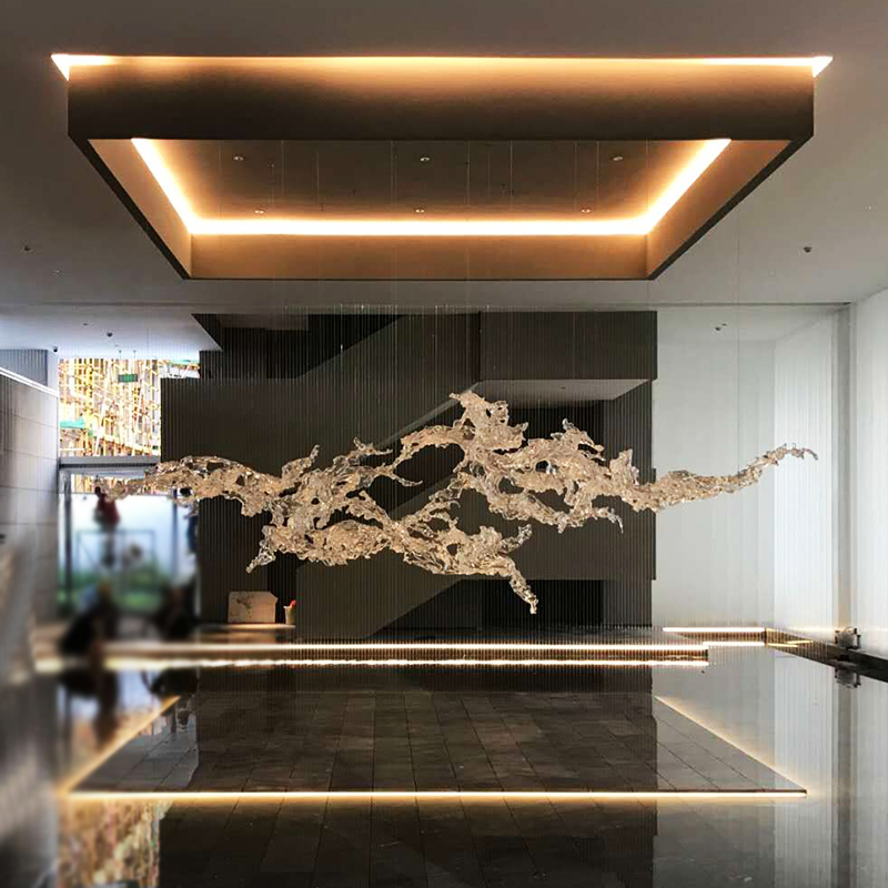 Transparent Wave Pendant in the Hotel Lobby, Ceiling Hanging Art Decoration Resin Ornaments in the Shopping Mall Sales Office Transparent Wave Pendant in the Hotel Lobby, Ceiling Hanging Art Decoration Resin Ornaments in the Shopping Mall Sales Office