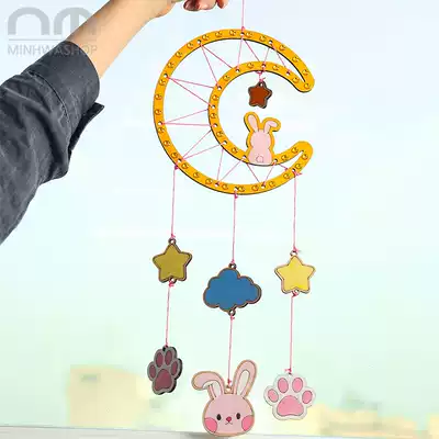 Original design Children's small fresh diy painting graffiti hanging wind chimes Door decoration Cute bedroom room decoration