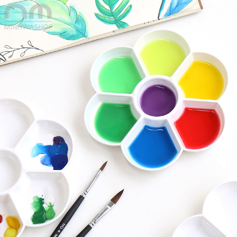 New Chinese painting palette Gouache watercolor paint tray Plum square plastic thickened oil painting children's painting set