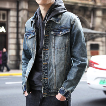 Mens denim jacket 2021 Spring and Autumn Korean fashion casual tooling jacket handsome Tide brand ins tops