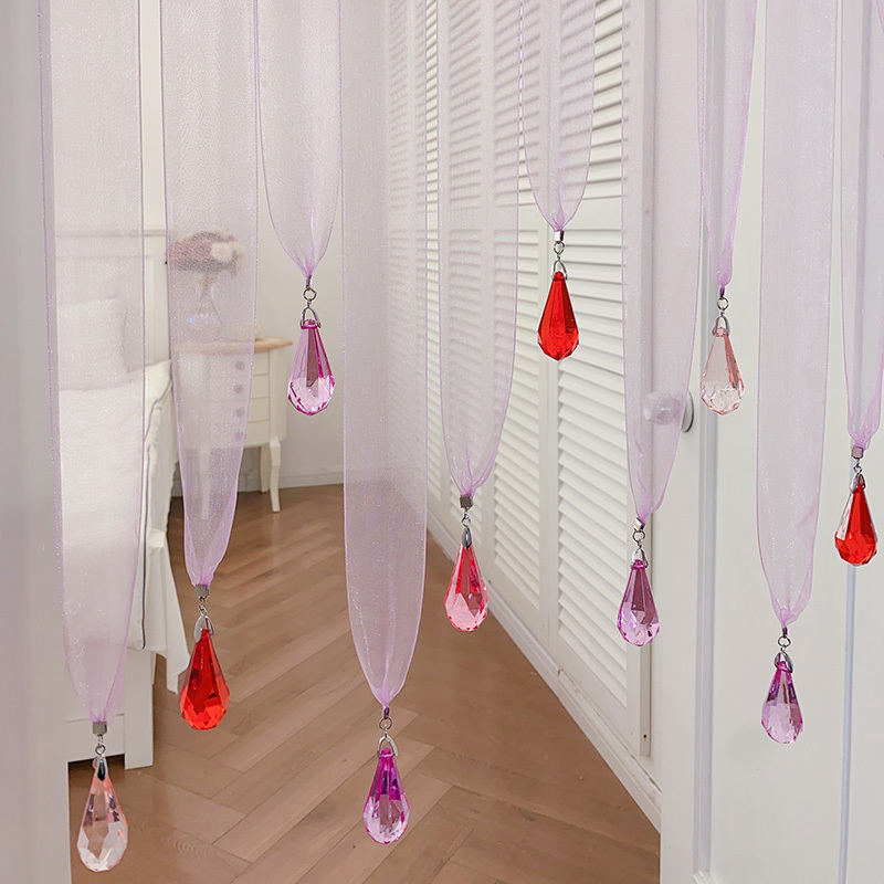 Mijia Bead Curtain, Creative Sheer Curtain, Artistic Partition Curtain, European-Style Door Curtain, Partition Curtain, Beautiful Decorative Door Curtain, No Drilling Required