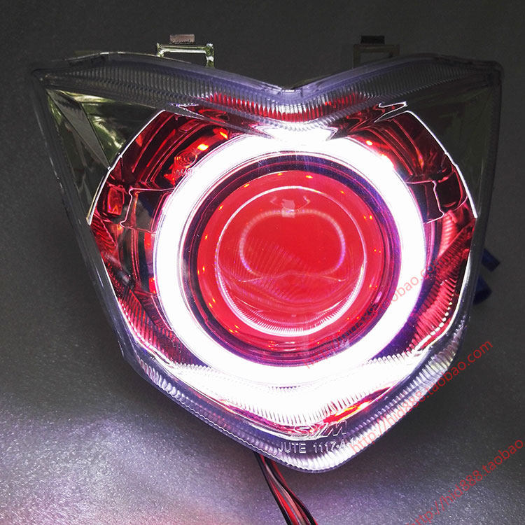 Sanyang SYM masters GR125 headlight assembly Electric spray locomotive lenses Angel Eye Devil Eye LED Sea 5