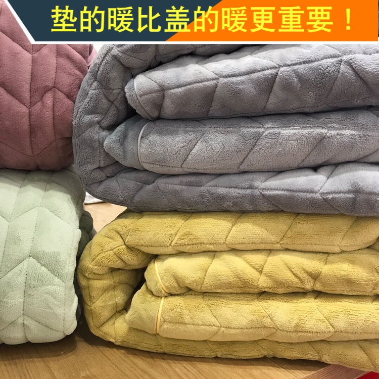 Thickened milk velvet quilted bed sheet heightened autumn and winter warm artifact mattress protector is warm at the touch