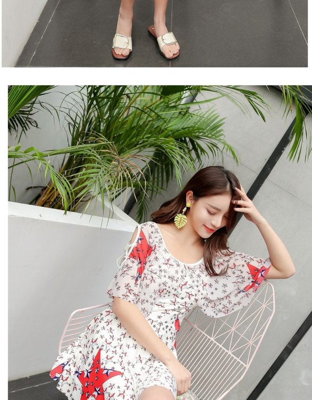 Áo tắm nữ liền thân bảo thủ kiểu váy phẳng góc cỡ lớn che bụng đã mỏng Hàn Quốc suối nước nóng ngực nhỏ tụ tập đồ bơi học sinh áo tắm nữ liền thân
