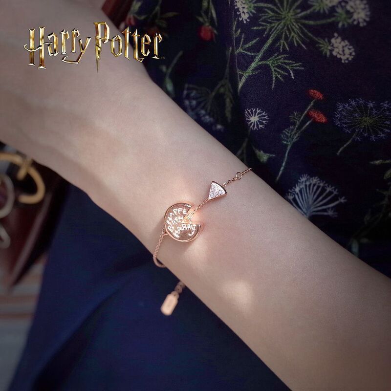 Harry Potter Merchandise: Hagrid's Birthday Cake Bracelet, Enamel Rose Gold Trinket, Gift for Best Friend or Girlfriend