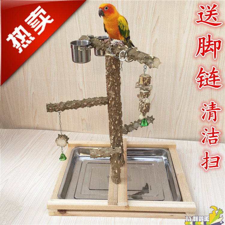 Solid wood parrot stand Parrot game stand Sichuan pepper wood stand Climbing playground Bird stand Swing