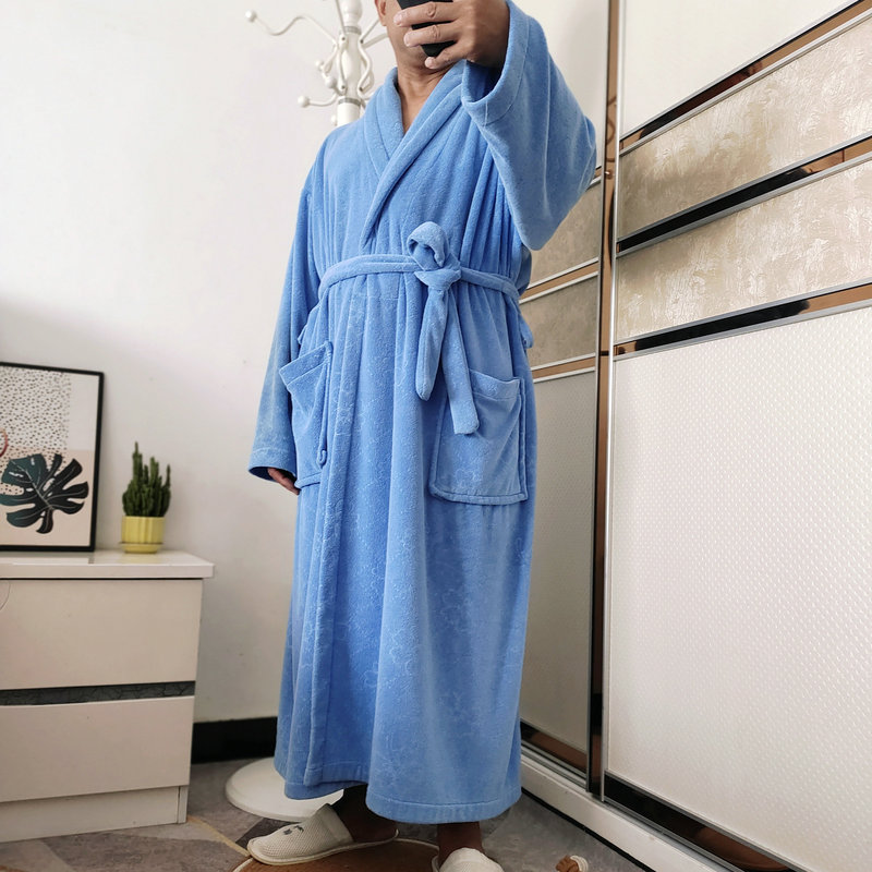 New Spring, Autumn and Winter All-Season Pure Towel Material Plus-Size Bathrobe for Men and Women, Absorbent Cotton Thickened Bathrobe and Sleepwear New Spring, Autumn and Winter All-Season Pure Towel Material Plus-Size Bathrobe for Men and Women, Absorbent Cotton Thickened Bathrobe and Sleepwear