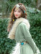 Popular Tibetan Clothing Winter Outfit Long-Sleeved Tibetan Dress Tibetan 2024 New Style Tibet Green Tibetan Clothing with Fur Collar
