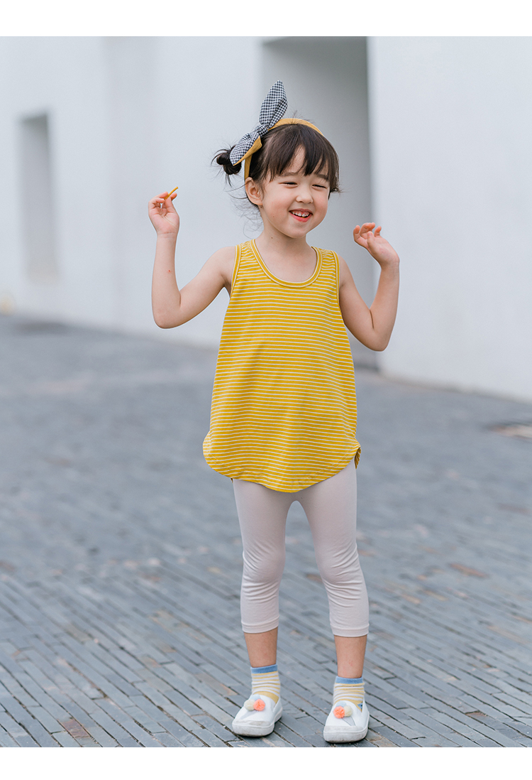 Quần legging bé gái mỏng mặc trang phục mùa hè modal Quần trắng Hàn Quốc cho bé mùa hè quần crop - Quần đồ bé gái