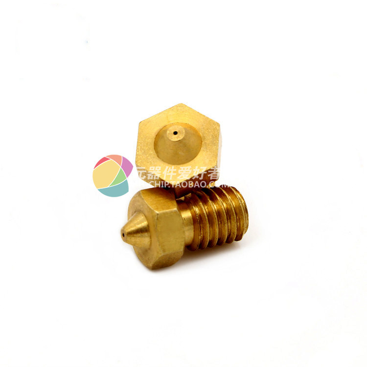 3D printing machine All-metal E3D M6 threaded copper nozzle 0 4 3 0 5mm 1 0 75mm 3mm depletion