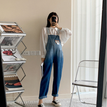 2021 New pregnant women wear thin age cool salt straight tube vintage small denim wide legs with pants children
