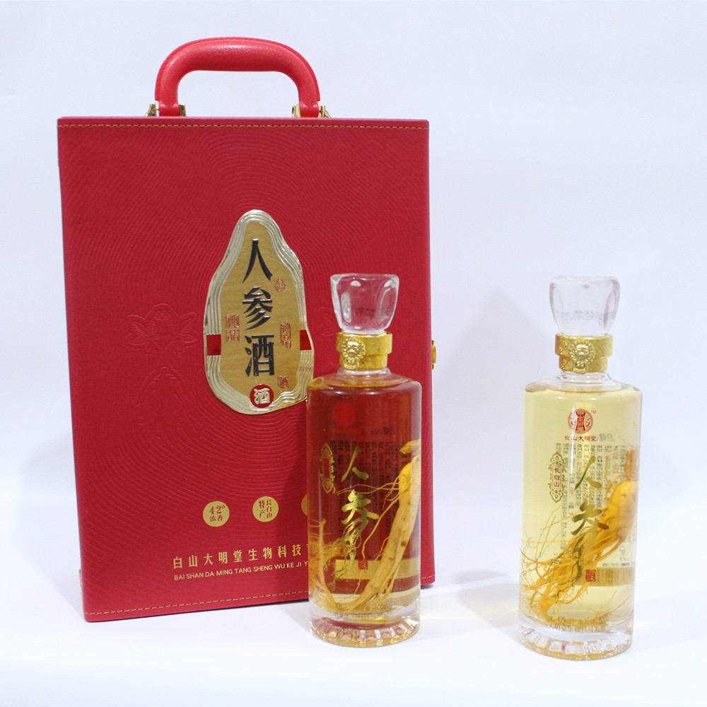 Changbaishan gift box for people with a box of 2 bottles per bottle of 500ml per bottle of pure grain alcohol and wine