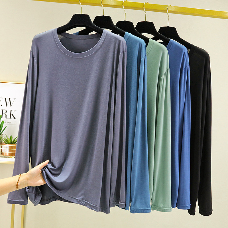 Pajamas men's long-sleeved spring and autumn thin section modal home t-shirt large size outerwear pure cotton one-piece home service top