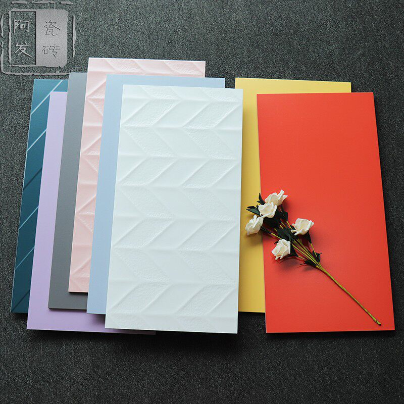 Wabi sabi wind soft light antique brick bathroom toilet moisture-proof wall brick 300x600 Morandi color concave-convex tile