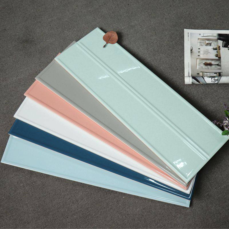 Macaron pure color simple wind tile 200x600 kitchen bathroom background bright wall tile living room glazed tile tiles
