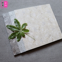 Large grain beige imitation terrazzo floor tile 600x600 living room dining room anti-slip tile 300x600 gray wall tiles