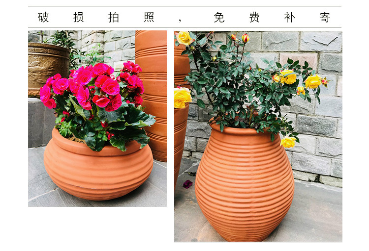 Nhà máy trực tiếp đất nung chậu hoa vườn chậu trồng chậu lớn bình gốm đỏ bùn đất đỏ gốm gốm - Vase / Bồn hoa & Kệ bình cắm hoa thủy tinh