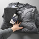 Men's Vintage 90% Duck down Warm Collarless Quilted down Jacket with Separate Compartments, Export Surplus
