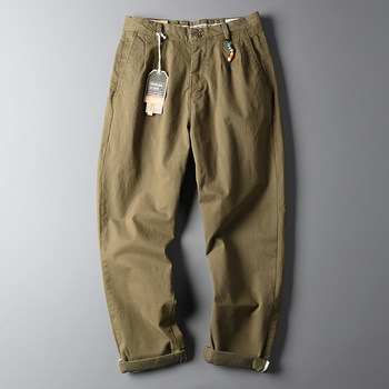 Men's Casual Pants with Excellent Fit, Simple Retro Style, Versatile Solid Color, Stretchy Workwear, Casual Long Pants