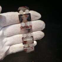 Guilin chicken blood jade Qiankun mouth material jade floating red ice transparent ladies bracelet bracelet hand brand tank chain