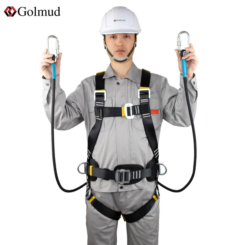 Đai an toàn năm điểm khi làm việc trên cao Đai an toàn toàn thân tiêu chuẩn quốc gia GM8088 Móc dây an toàn chống mài mòn thợ điện cuộn dây an toàn 