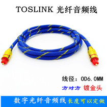 toslink fever digital fiber optic audio cable TV audio power amplifier square mouth gilded woven mesh fiber optic cable