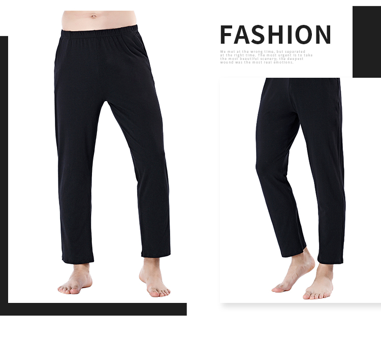 Quần pyjama quần nam quần nhà mùa hè và mùa thu mỏng phần đơn mảnh modal cotton nhà giải trí thể thao lỏng kích thước lớn quần jean ống rộng nam