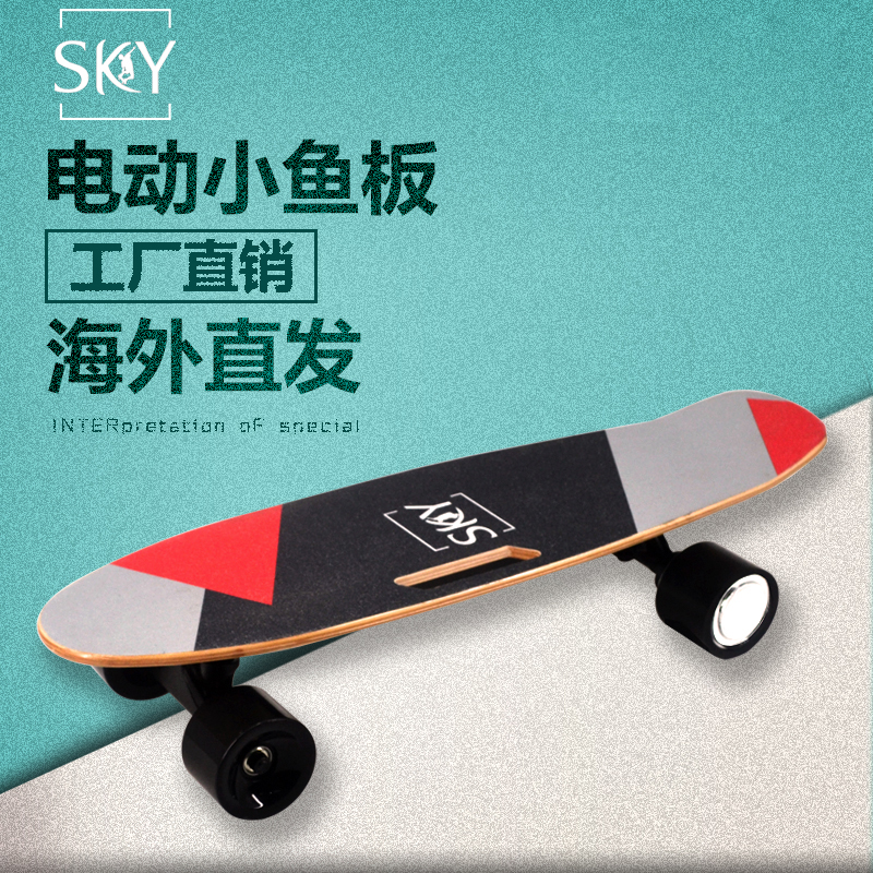 SKY electric skateboard four-wheeled small fish board wireless remote control single-drive children's adult boys and girls walking artifact