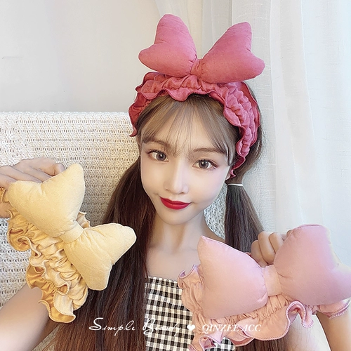 Маска для лица с бантиком, повязка на голову для умывания, милый шлем, 2020, новая коллекция, популярно в интернете, простой и элегантный дизайн, Южная Корея