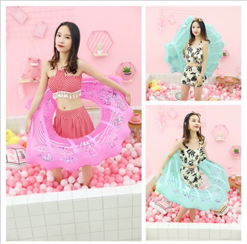 Блестки для ногтей, плавательный круг для детей и взрослых, большая водная надувная игрушка, популярно в интернете, увеличенная толщина