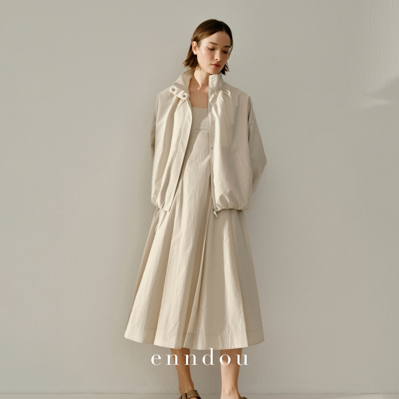 Enndou2026 Spring and Autumn New Style 120-Count Pima Cotton Casual Zipper Jacket Pure Cotton Casual Top