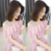 Đầm dự tiệc châu Âu 2019 dành cho nữ mùa hè Hàng mới châu Âu thủy triều màu hồng ngọt ngào rất đẹp cổ tích lệch vai đầm voan - Váy eo cao đầm nhún eo che bụng Váy eo cao