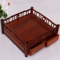 Myanmar flower pears all bearing solid wood square folder push-in style Hide drawers Book room wood Wood Carving Pendulum