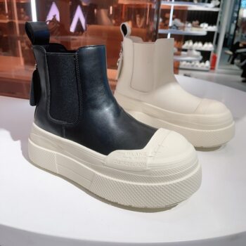 0068-10 martha marceau 2026 autumn new thick-soled chelsea boots women's chimney boots heightened martin boots