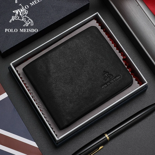 Мужской короткий кожаный элитный бумажник, из натуральной кожи, воловья кожа