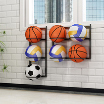 Simple wall-mounted nail-free childrens basketball football storage rack basket placement rack household ball rack